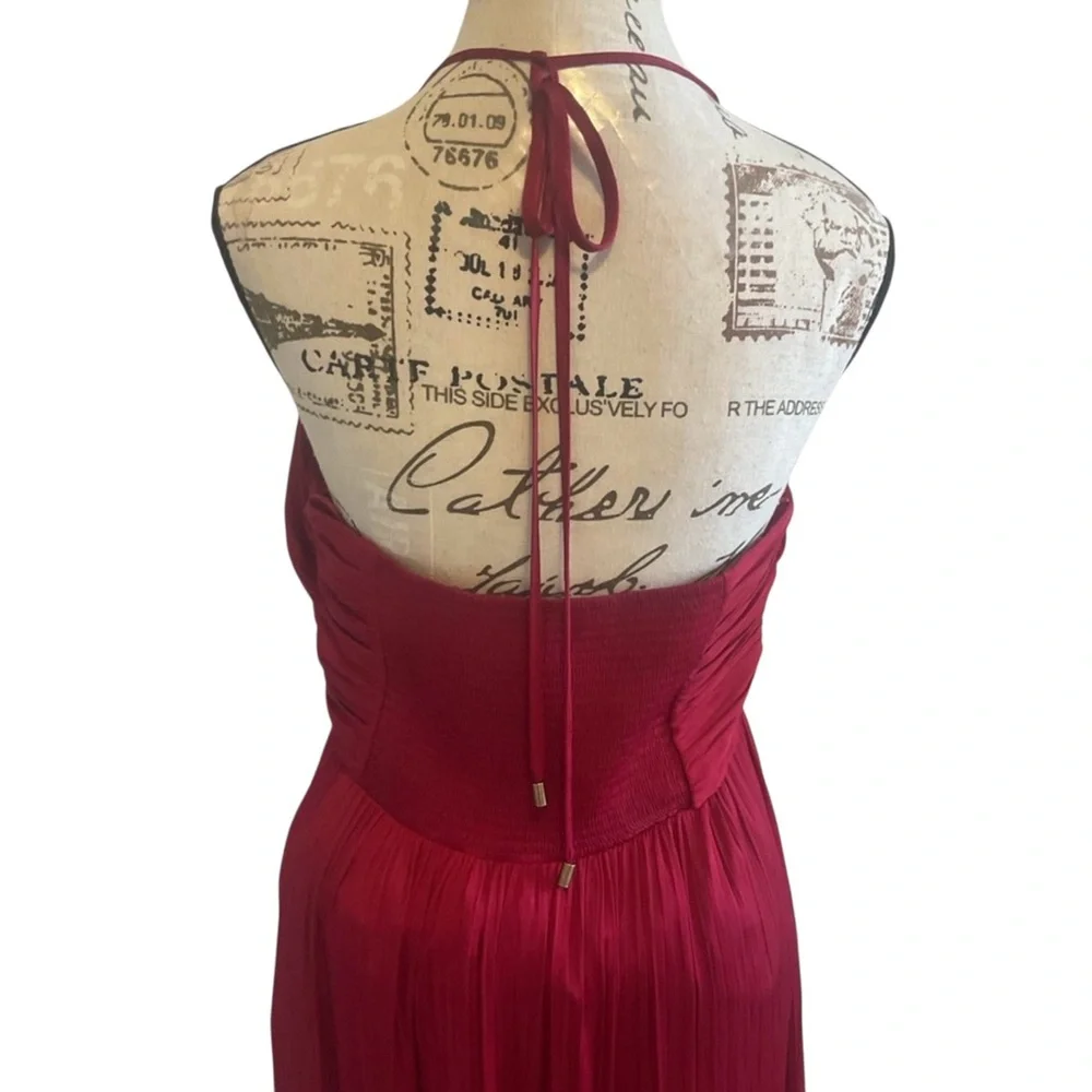 Anthropologie Red Maxi Dress with Ruffled Hem - Picture 8 of 15